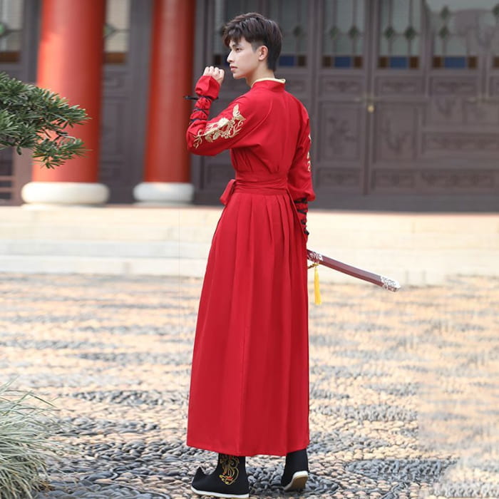 Set: Embroidered Hanfu Top + Skirt