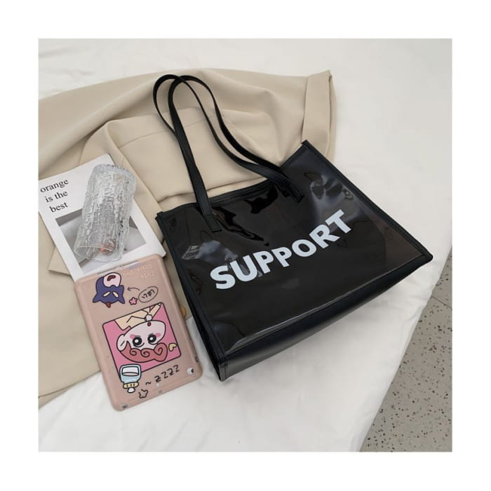 Set: Lettering PVC Tote Bag + Pouch