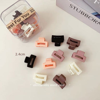 Set of 10: Acrylic Hair Clips - EM0631 - Clamp - 10 Pcs