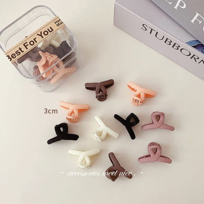 Set of 10: Acrylic Hair Clips - EM0633 - Clamp - 10 Pcs