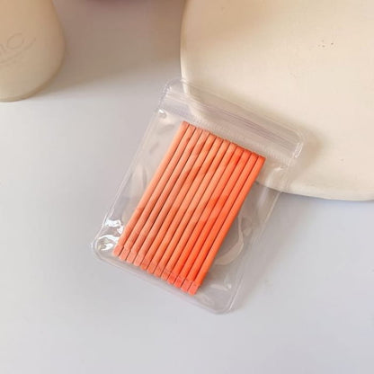 Set of 12: Plain Bobby Pin - 12 Pcs - Orange / One Size