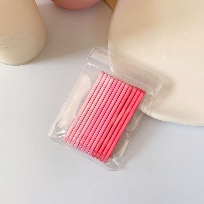 Set of 12: Plain Bobby Pin - 12 Pcs - Pink / One Size