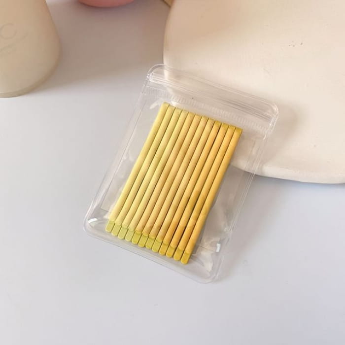 Set of 12: Plain Bobby Pin - 12 Pcs - Yellow / One Size