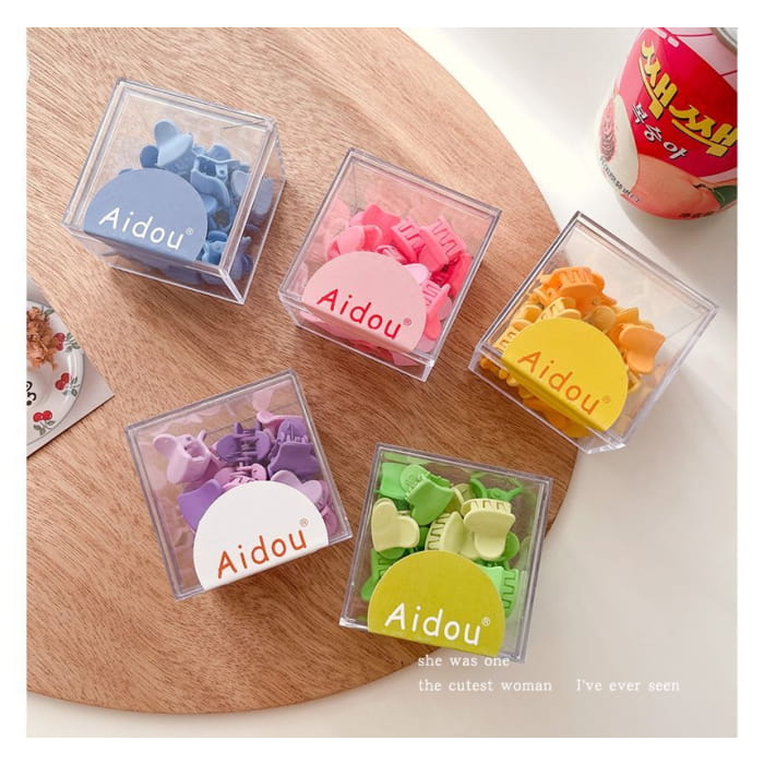 Set of 15: Heart Acrylic Hair Clamp