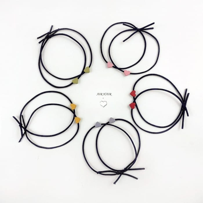 Set of 2: Heart Hair Tie - Accessories