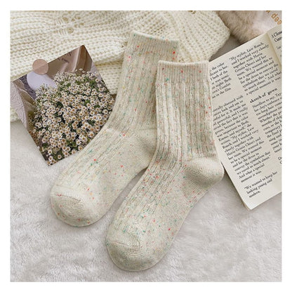 Set of 2 Pairs: Pain Splatter Ribbed Socks