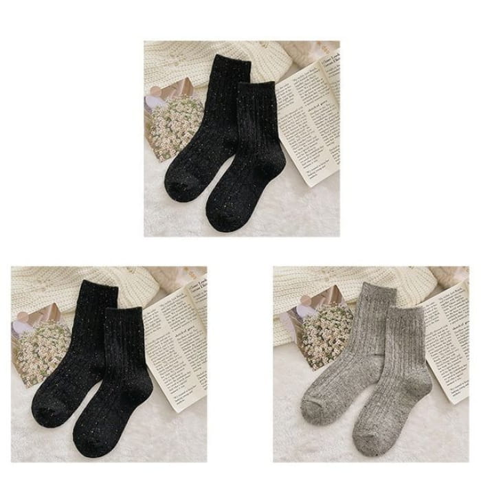 Set of 2 Pairs: Pain Splatter Ribbed Socks - 3 Pairs