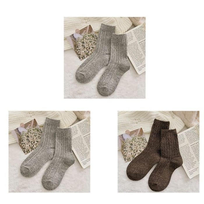 Set of 2 Pairs: Pain Splatter Ribbed Socks - 3 Pairs - Gray