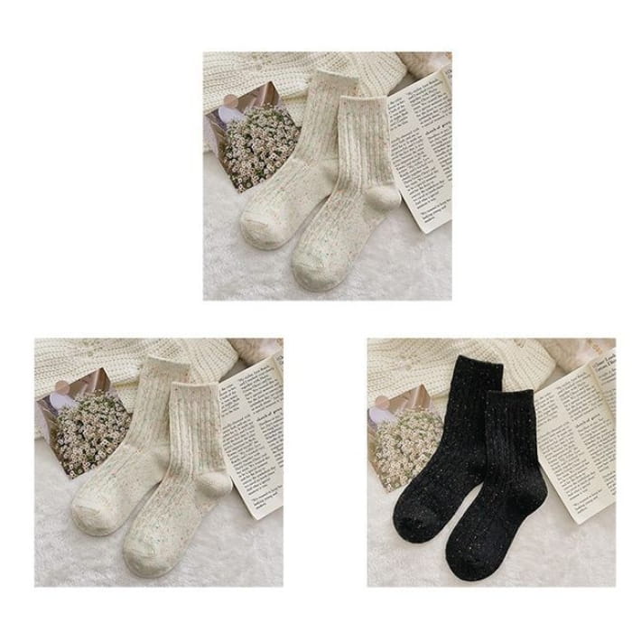 Set of 2 Pairs: Pain Splatter Ribbed Socks - 3 Pairs