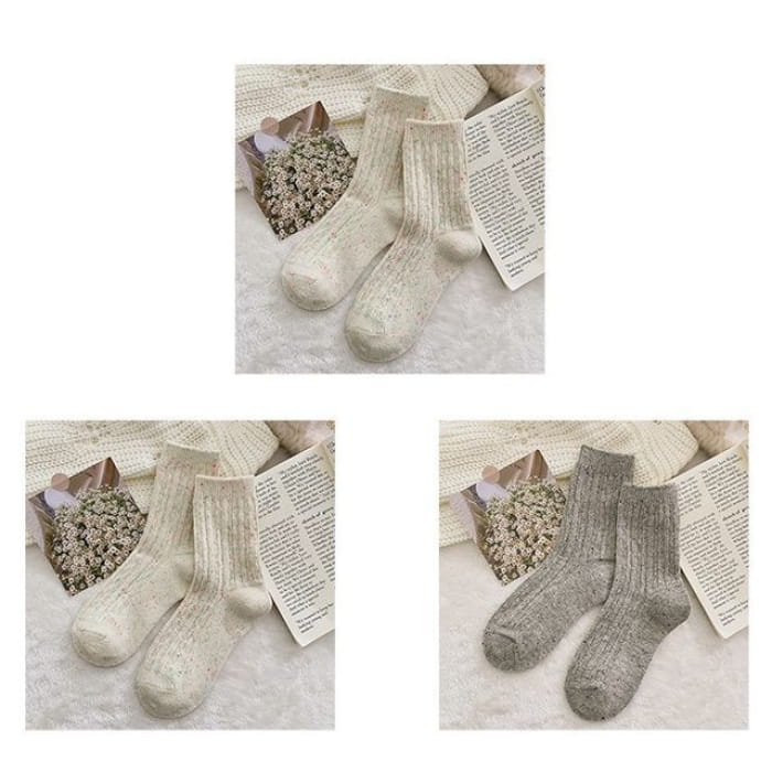 Set of 2 Pairs: Pain Splatter Ribbed Socks - 3 Pairs