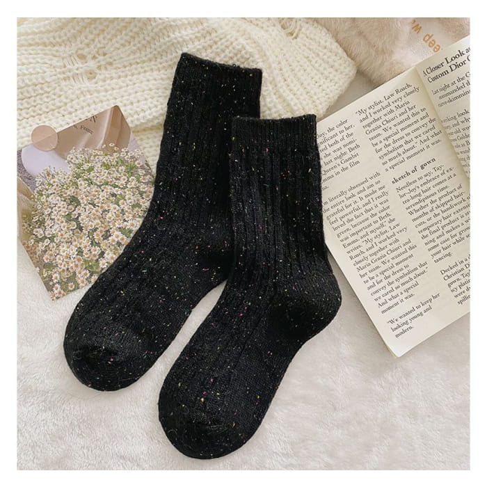 Set of 2 Pairs: Pain Splatter Ribbed Socks