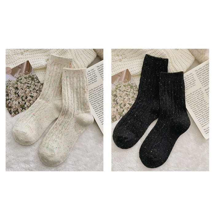 Set of 2 Pairs: Pain Splatter Ribbed Socks - Pairs