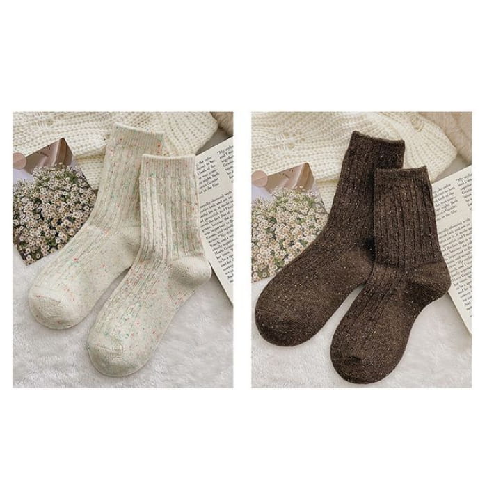 Set of 2 Pairs: Pain Splatter Ribbed Socks - Pairs