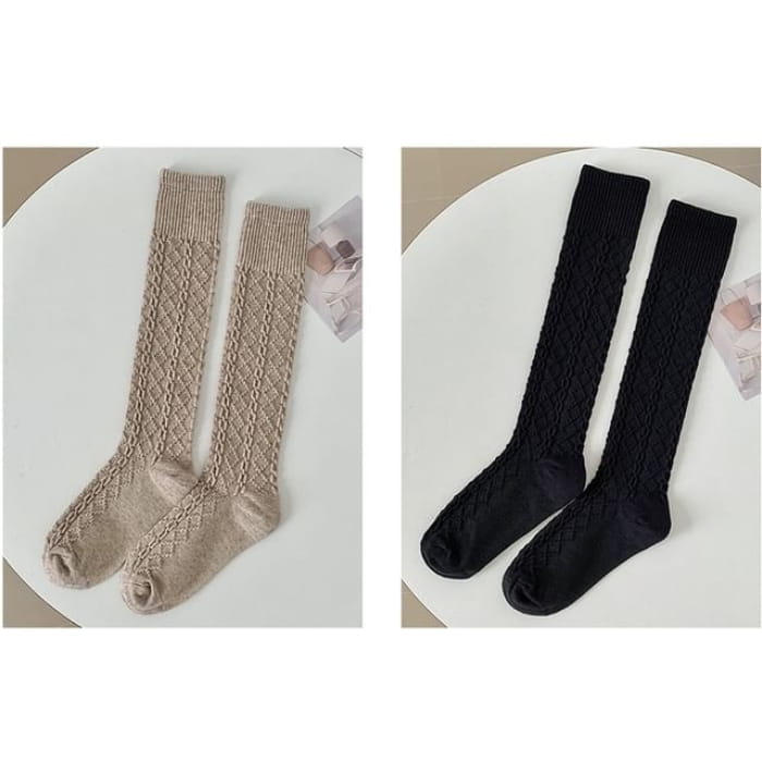 Set of 2 Pairs: Plain Knee High Socks - Pairs - Light