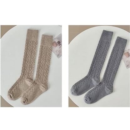 Set of 2 Pairs: Plain Knee High Socks - Pairs - Light