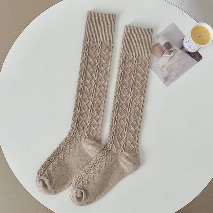 Set of 2 Pairs: Plain Knee High Socks - Pairs - Light