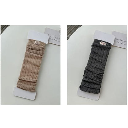 Set of 2 Pairs: Plain Ribbed Knit Leg Warmers - Pairs