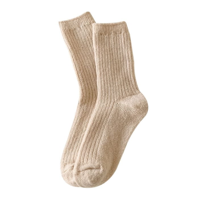 Set of 2 Pairs: Plain Ribbed Socks