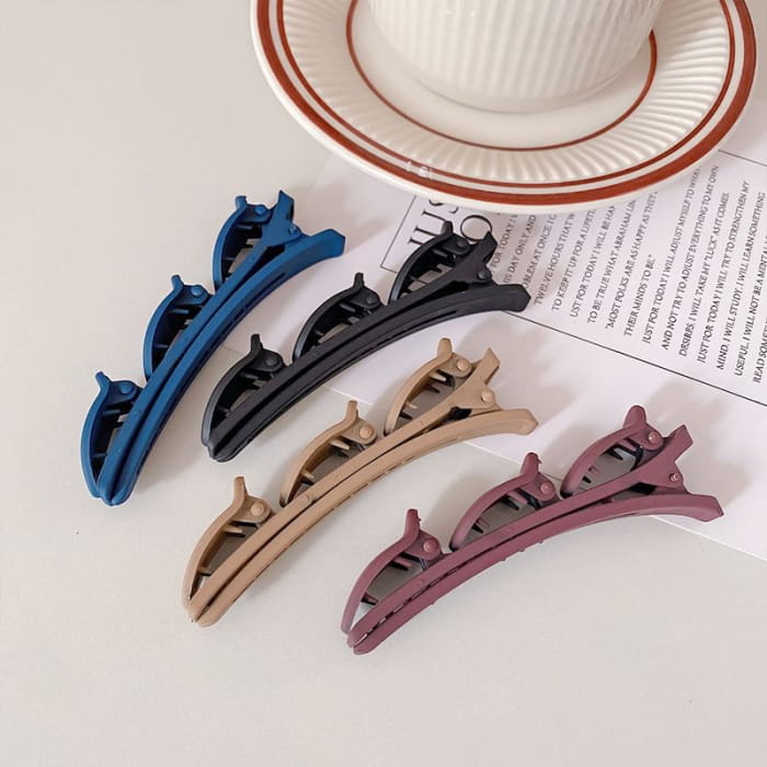 Set of 2: Plain Matte Hair Clip - Accessories