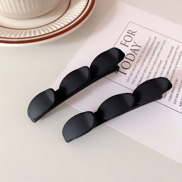 Set of 2: Plain Matte Hair Clip - Accessories