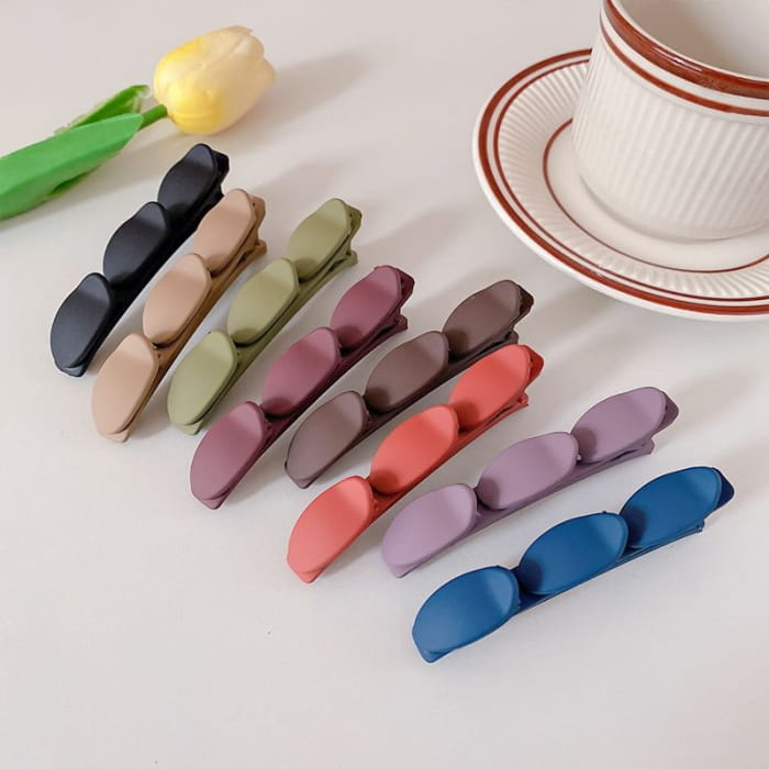 Set of 2: Plain Matte Hair Clip - Accessories