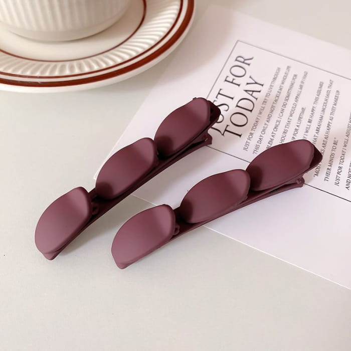 Set of 2: Plain Matte Hair Clip - Accessories