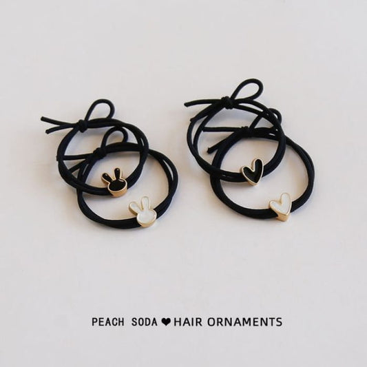 Set of 2: Rabbit / Heart Alloy Hair Tie