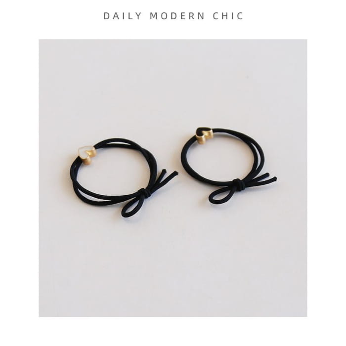 Set of 2: Rabbit / Heart Alloy Hair Tie