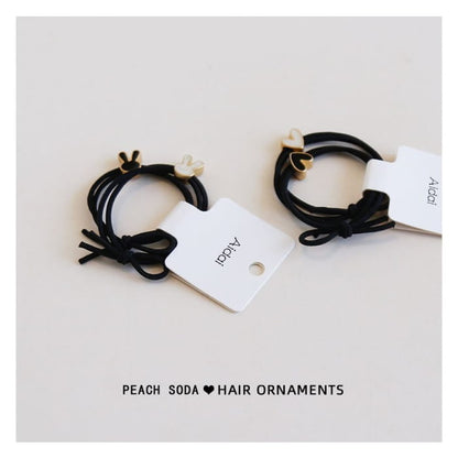 Set of 2: Rabbit / Heart Alloy Hair Tie