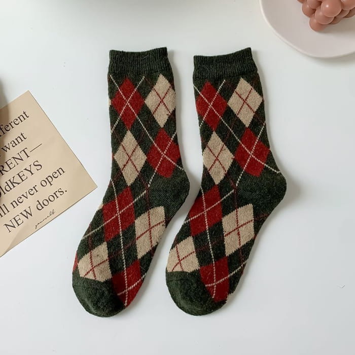 Set of 3: Argyle Socks