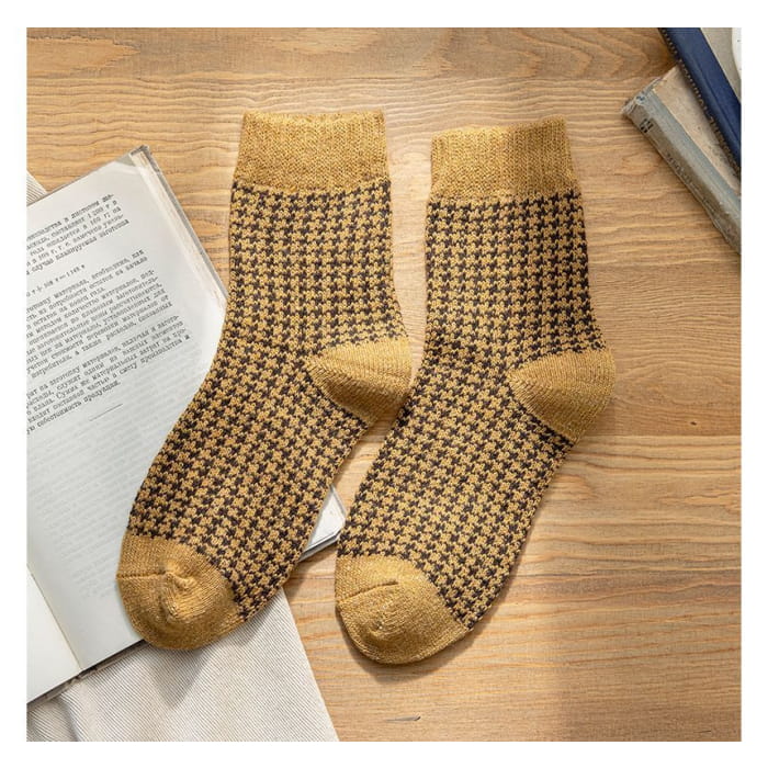 Set of 3 Pairs: Houndstooth Socks