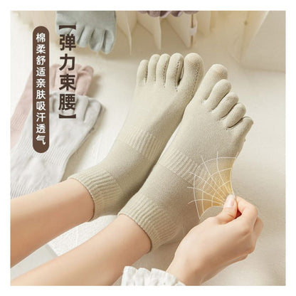 Set Of 3 Pairs: Toe Socks