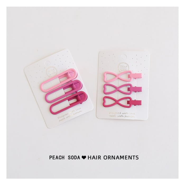 Set of 3: Plain Hair Clip