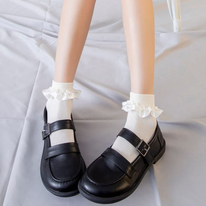 Set of 3: Ruffle Trim Socks