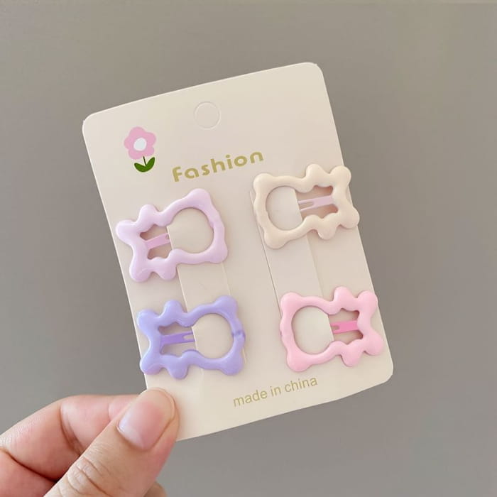 Set of 4: Cutout Hair Clip - Accessories