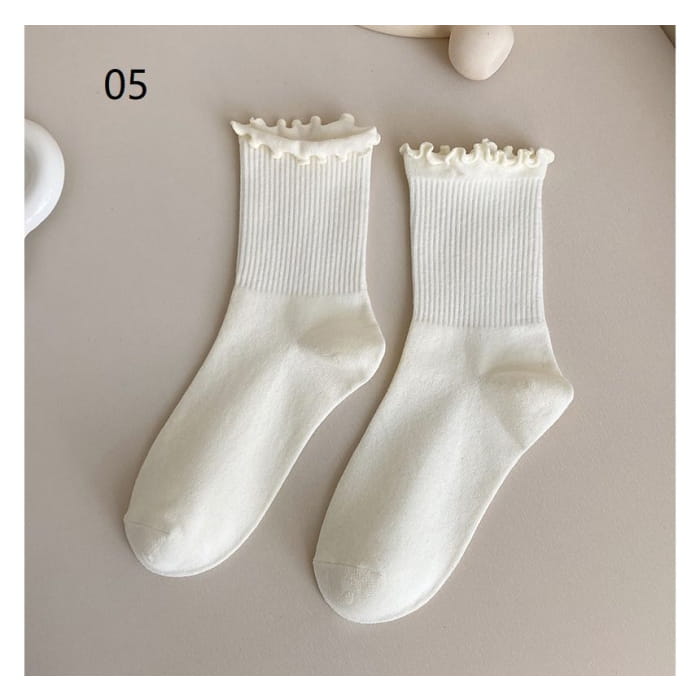 Set of 4: Frill Trim Socks