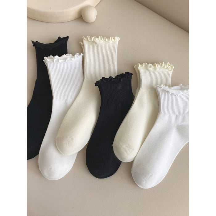 Set of 4: Frill Trim Socks