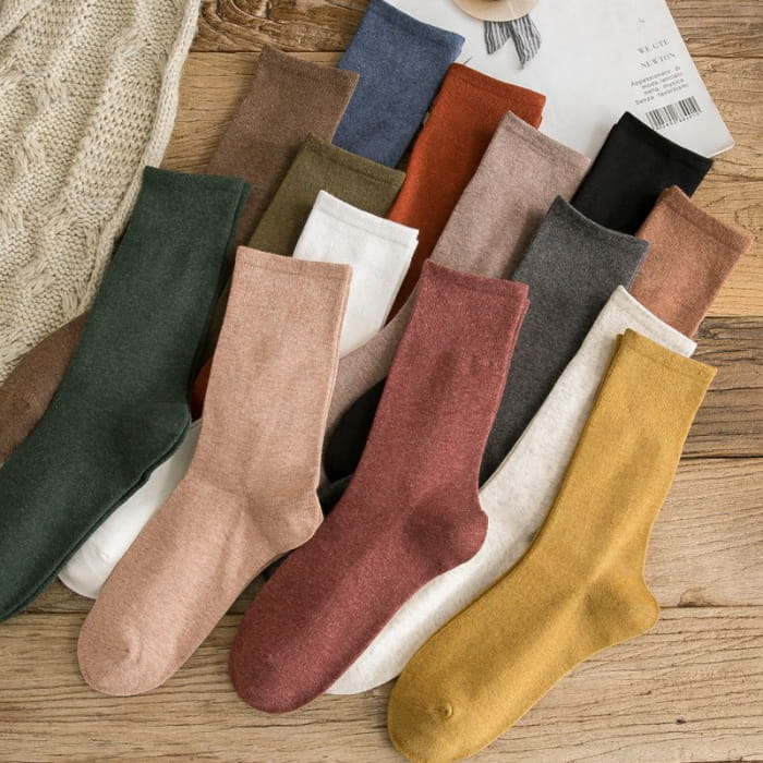 Set Of 4 Pairs: Plain Socks