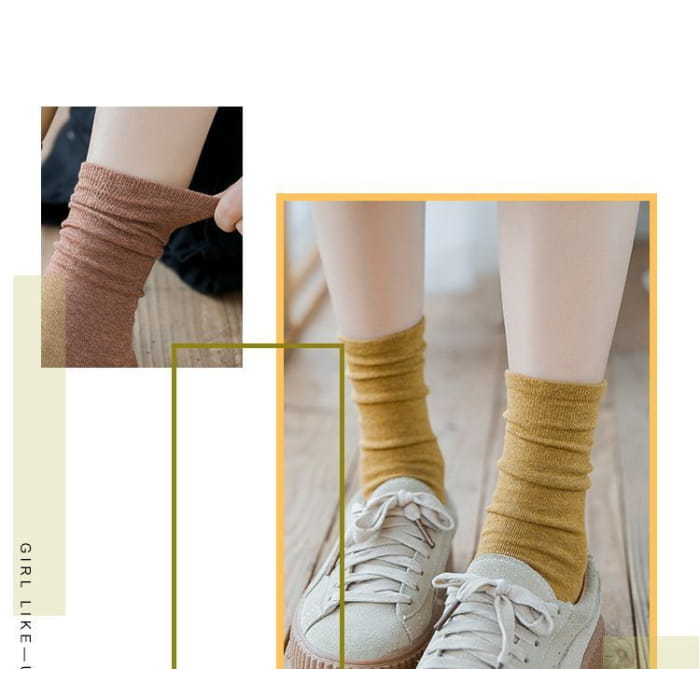 Set Of 4 Pairs: Plain Socks