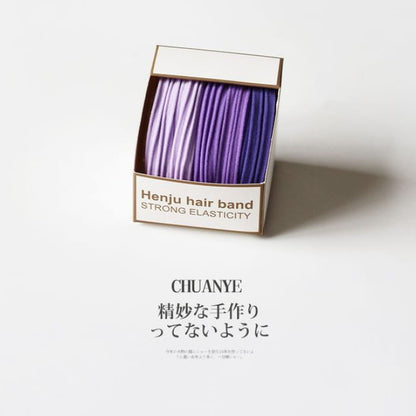 Set of 5: Plain Hair Tie - 01 - Purple / One Size