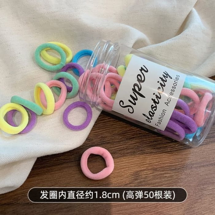 Set of 50: Hair Tie - 50 - Green & Yellow Pink / One Size