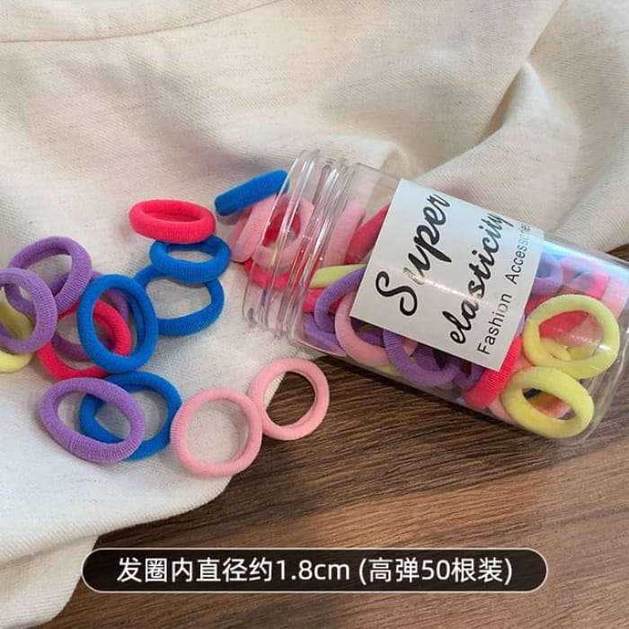 Set of 50: Hair Tie - 50 - Sapphire Blue & Purple Pink