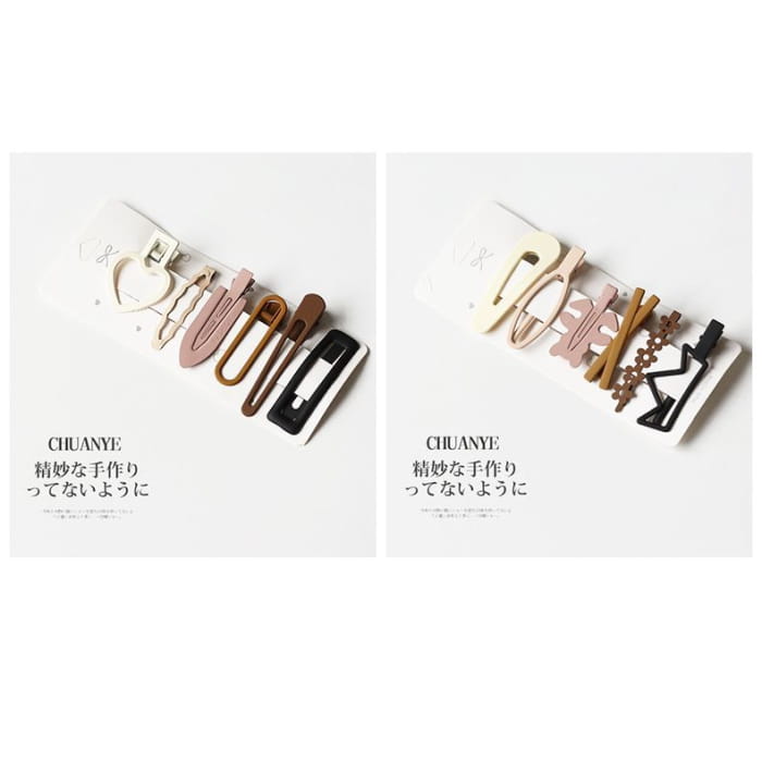 Set of 6: Alloy Hair Clip