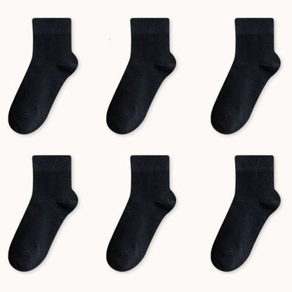 Set Of 6 Pairs: Plain Socks - Pairs - Black / One Size