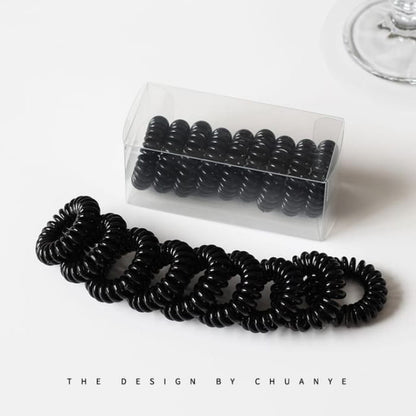 Set of 9: Coil Hair Tie - 9 - 01 - Black / One Size