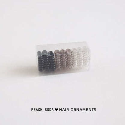 Set of 9: Coil Hair Tie (various designs) - 9 - Black &