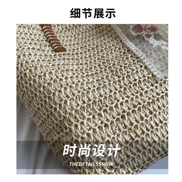 Set: Plain Woven Tote Bag + Scarf