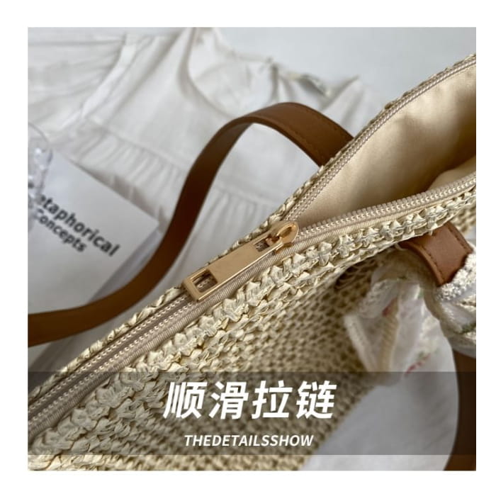 Set: Plain Woven Tote Bag + Scarf