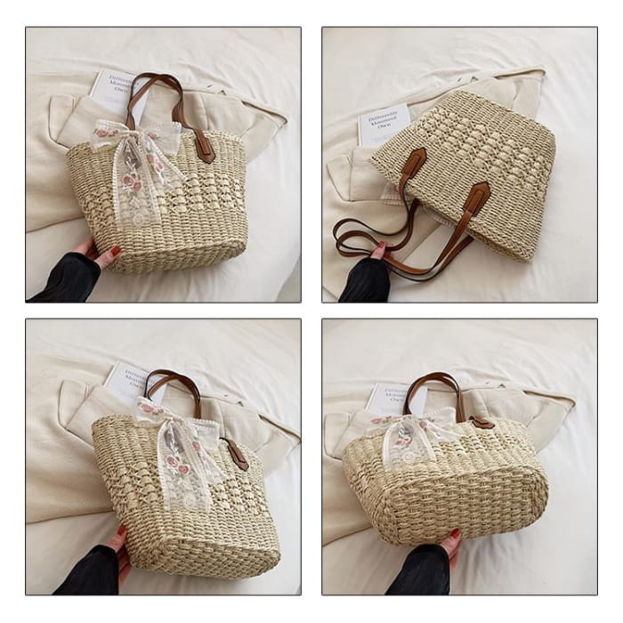 Set: Woven Tote Bag + Scarf