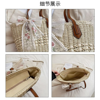 Set: Woven Tote Bag + Scarf